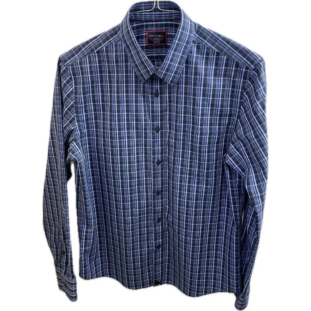 Men's Slim Fit M Untuck It Button Down Wrinkle Free, 100% Cotton Shirt - Picture 1 of 10